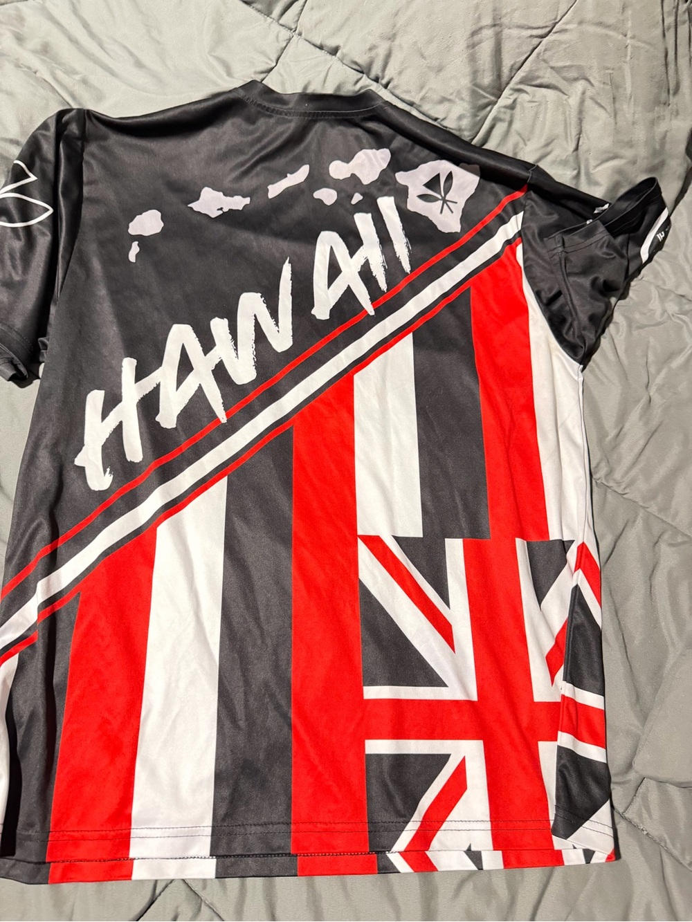Men’s Hawaii Graphic Jersey Shirt - Black, Red & White